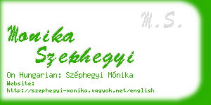 monika szephegyi business card