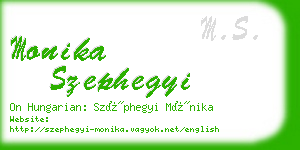 monika szephegyi business card